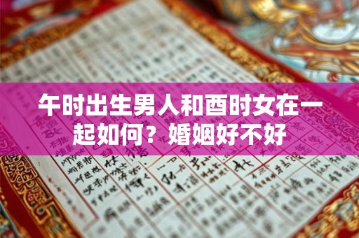 午时出生男人和酉时女在一起如何？婚姻好不好