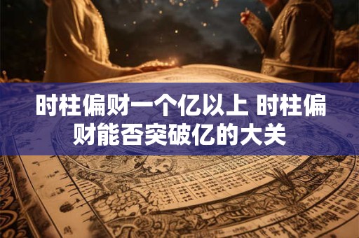 时柱偏财一个亿以上 时柱偏财能否突破亿的大关 时柱偏财一个亿以上 时柱偏财能否突破亿的大关
