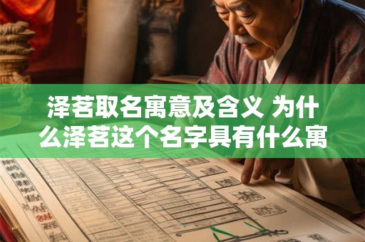 泽茗取名寓意及含义 为什么泽茗这个名字具有什么寓意和含义