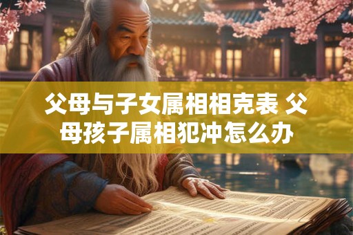 父母与子女属相相克表 父母孩子属相犯冲怎么办