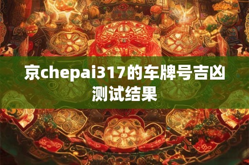 京chepai317的车牌号吉凶测试结果