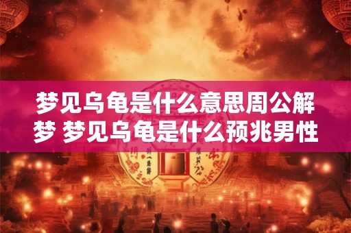 梦见乌龟是什么意思周公解梦 梦见乌龟是什么预兆男性