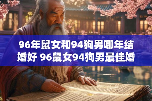 96年鼠女和94狗男哪年结婚好 96鼠女94狗男最佳婚期是哪年 96年鼠女和94狗男哪年结婚好 96鼠女94狗男最佳婚期是哪年