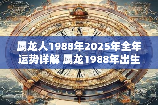 属龙人1988年2025年全年运势详解 属龙1988年出生的人2025运势如何 属龙人1988年2025年全年运势详解 属龙1988年出生的人2025运势如何