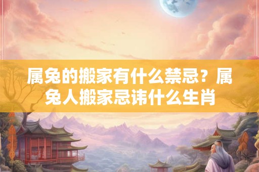 属兔的搬家有什么禁忌？属兔人搬家忌讳什么生肖