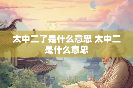 太中二了是什么意思 太中二是什么意思