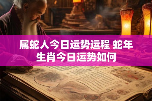 属蛇人今日运势运程 蛇年生肖今日运势如何