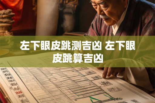 左下眼皮跳测吉凶 左下眼皮跳算吉凶