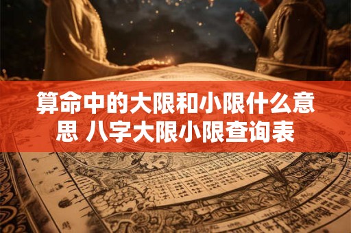 算命中的大限和小限什么意思 八字大限小限查询表