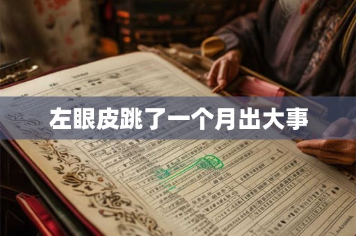 左眼皮跳了一个月出大事 左眼皮跳了一个月出大事