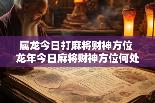 属龙今日打麻将财神方位 龙年今日麻将财神方位何处 属龙今日打麻将财神方位 龙年今日麻将财神方位何处