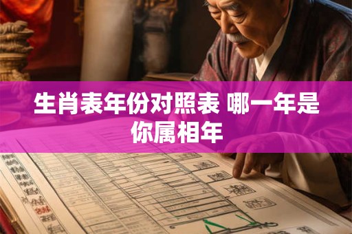 生肖表年份对照表 哪一年是你属相年
