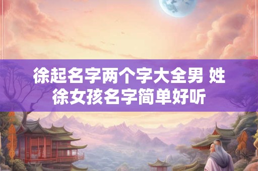 徐起名字两个字大全男 姓徐女孩名字简单好听