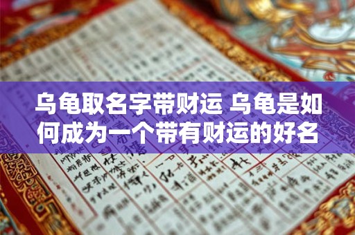 乌龟取名字带财运 乌龟是如何成为一个带有财运的好名字的