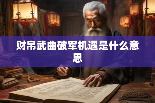 财帛武曲破军机遇是什么意思