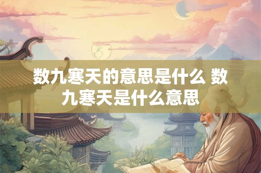 数九寒天的意思是什么 数九寒天是什么意思