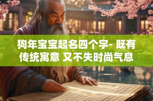 狗年宝宝起名四个字- 既有传统寓意 又不失时尚气息! 狗年宝宝起名四个字- 既有传统寓意 又不失时尚气息!