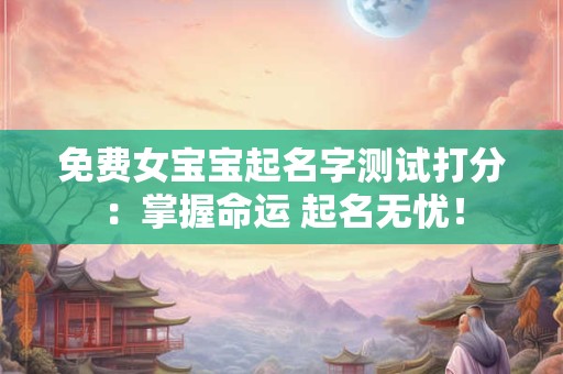 免费女宝宝起名字测试打分:掌握命运 起名无忧! 免费女宝宝起名字测试打分:掌握命运 起名无忧!