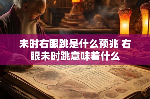 未时右眼跳是什么预兆 右眼未时跳意味着什么