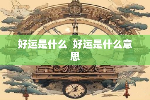 好运是什么  好运是什么意思