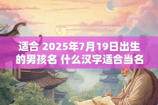 适合 2026年7月19日出生的男孩名 什么汉字适合当名字