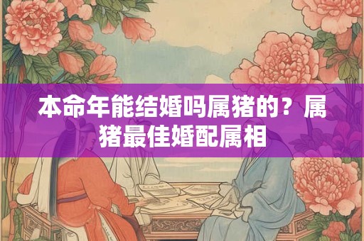 本命年能结婚吗属猪的？属猪最佳婚配属相