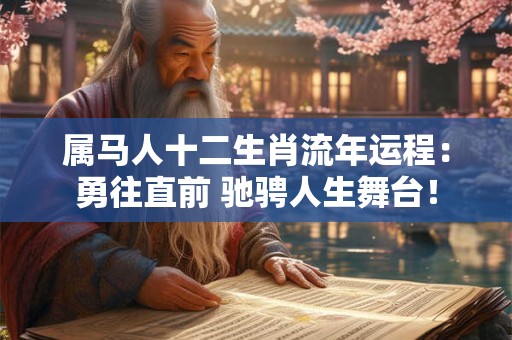 属马人十二生肖流年运程：勇往直前 驰骋人生舞台！