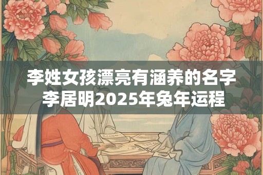李姓女孩漂亮有涵养的名字 李居明2025年兔年运程 李姓女孩漂亮有涵养的名字 李居明2025年兔年运程