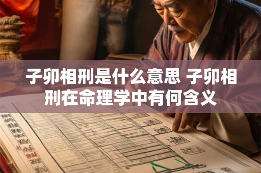 子卯相刑是什么意思 子卯相刑在命理学中有何含义