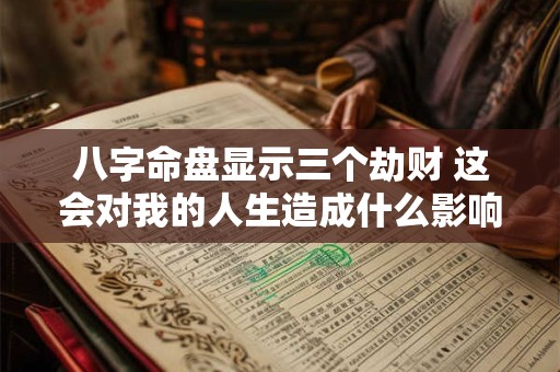 八字命盘显示三个劫财 这会对我的人生造成什么影响