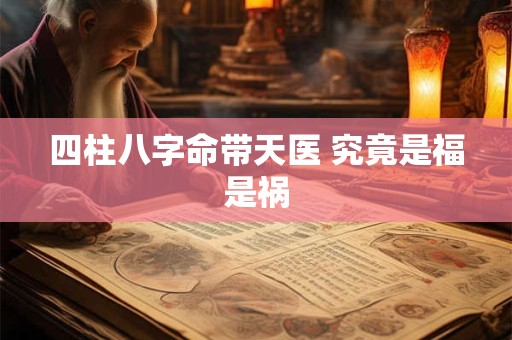 四柱八字命带天医 究竟是福是祸