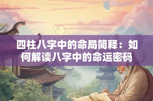 四柱八字中的命局简释：如何解读八字中的命运密码