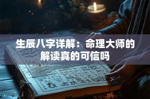 生辰八字详解：命理大师的解读真的可信吗