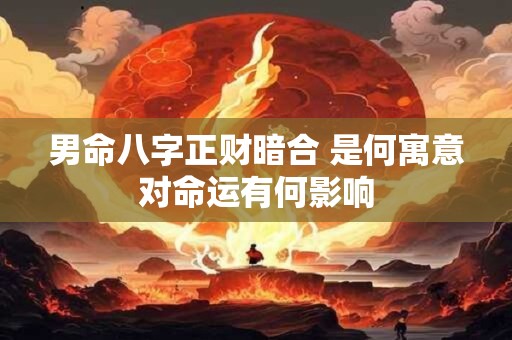 男命八字正财暗合 是何寓意对命运有何影响