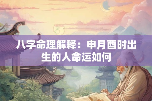 八字命理解释:申月酉时出生的人命运如何 八字命理解释:申月酉时出生的人命运如何