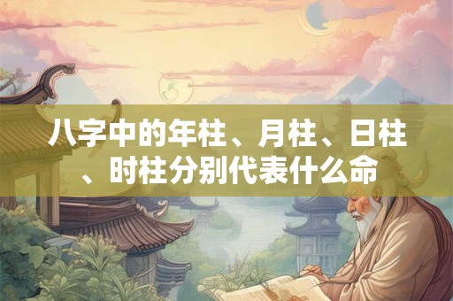 八字中的年柱、月柱、日柱、时柱分别代表什么命