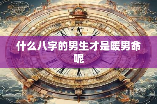 什么八字的男生才是暖男命呢