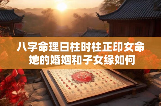 八字命理日柱时柱正印女命 她的婚姻和子女缘如何