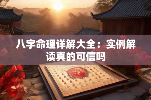 八字命理详解大全：实例解读真的可信吗