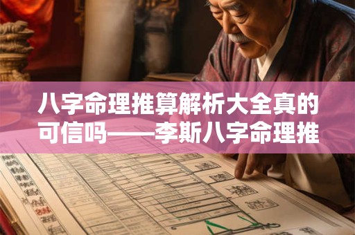 八字命理推算解析大全真的可信吗——李斯八字命理推算解析