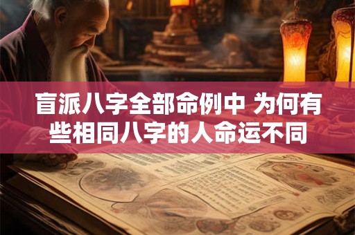 盲派八字全部命例中 为何有些相同八字的人命运不同