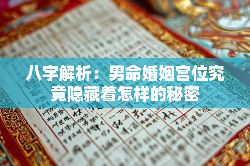 八字解析：男命婚姻宫位究竟隐藏着怎样的秘密