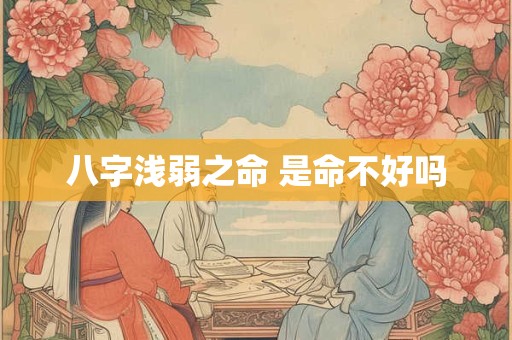 八字浅弱之命 是命不好吗