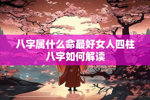 八字属什么命最好女人四柱八字如何解读