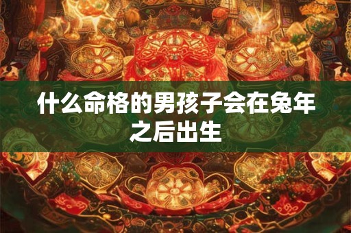 什么命格的男孩子会在兔年之后出生 什么命格的男孩子会在兔年之后出生