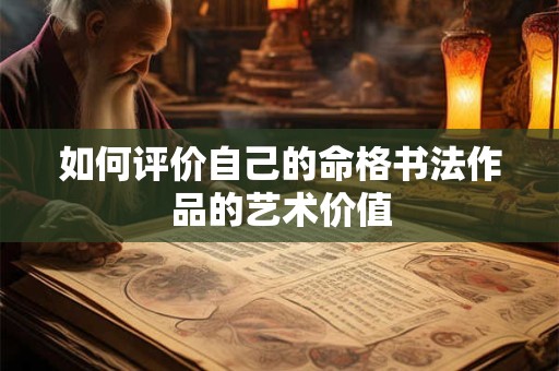 如何评价自己的命格书法作品的艺术价值