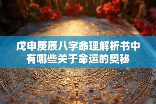 戊申庚辰八字命理解析书中有哪些关于命运的奥秘