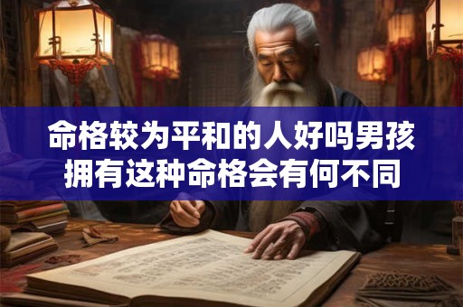 命格较为平和的人好吗男孩拥有这种命格会有何不同