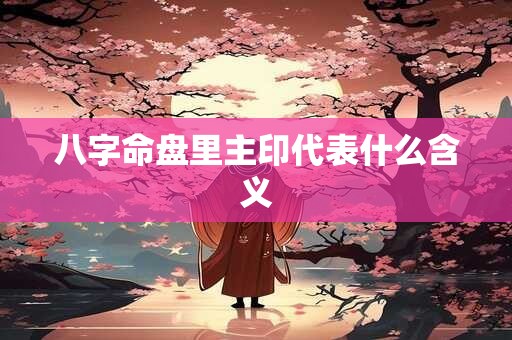 八字命盘里主印代表什么含义