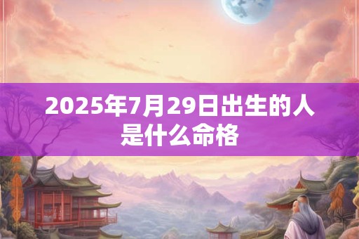 2025年7月29日出生的人是什么命格